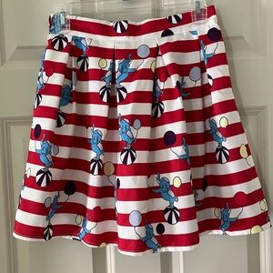 Ink Cartoon Print Striped Ball Gown Skirt with built in shorts